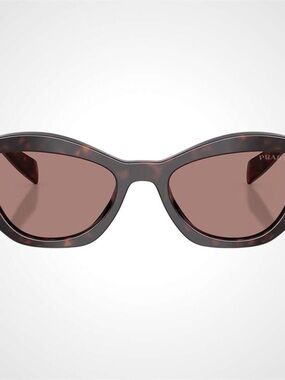 New PRADA Sunglasses Brown Root Tortoise Butterfly Brown Lens